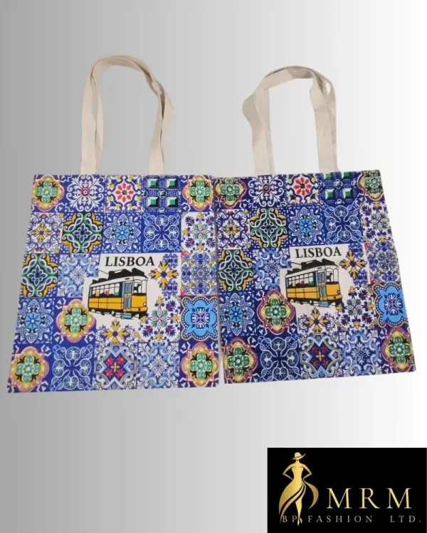 Colorful Printed Canvas Tote Bag – LISBOA Tram Design